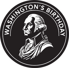 Black and white portrait of george washington for washington s birthday celebration