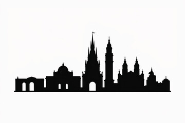 Obraz premium City skyline silhouette for travel and architecture concept, urban landscape