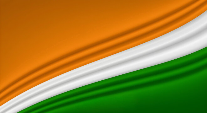 indian flag tricolor saffron orange white green color 3d abstract gradient background - Powered by Adobe