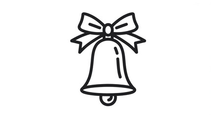 Notification bell icon with bow, alert symbol for web and mobile