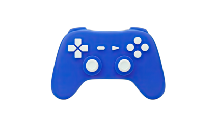 Blue Game Controller Isolated on White Background