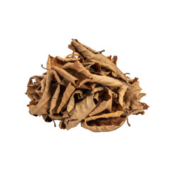 Pile of Dried Brown Autumn Leaves Isolated on a transparent background for Seasonal Decoration