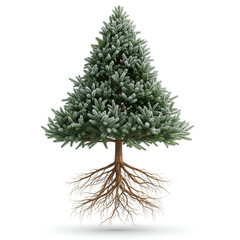 Mature Winter Fir Tree With Pearl Glow