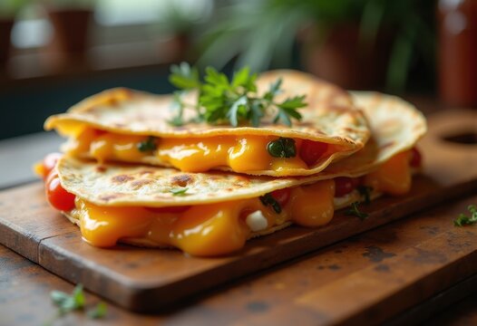 Savory Cheese Tortilla Quesadilla Culinary Fusion Flavor Enticement Mouthwatering Delight