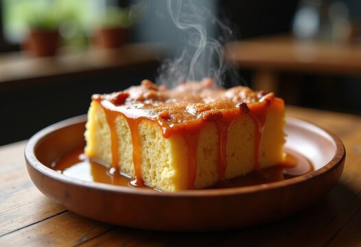 Sumptuous Bread Pudding with Caramel Drizzle Handmade Comfort Food Creamy Deliciousness
