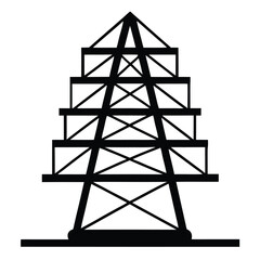 electricity tower line art silhouette vector illustration