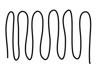 Fototapeta premium モノクロのゆるいウネウネ線・手書き風の不規則な波線ライン