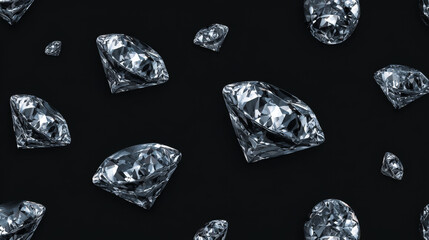 Seamless Diamond Pattern on Black Background