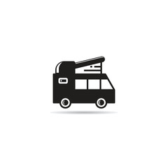 camper van icon on white background