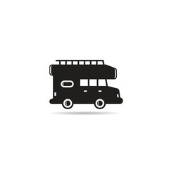 RV and camper car icon on white background