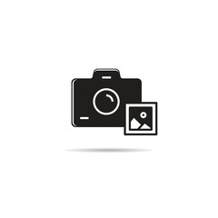 digital camera and photo icon vector illustration