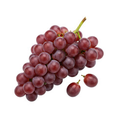 Obraz premium vibrant red grapes cluster isolated on a deep transparent background for fresh food compositions