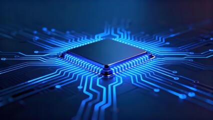 Microchip with glowing circuitry