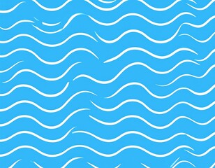 Blue background with white wavy lines creating a seamless pattern