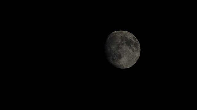 A calm night with the moon above