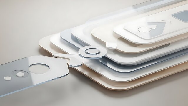 Stack of modern white smartphones