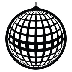 disco ball line art silhouette vector illustration