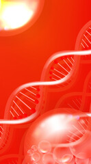 Hyaluronic acid and Niacinamide hair and skin solutions ad, red collagen serum drop with cosmetic advertising background ready to use, illustration vector.