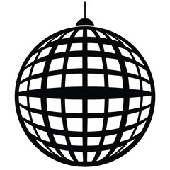 disco ball line art silhouette vector illustration