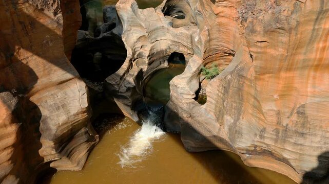 View of the famous scenic Bourkes Luck potholes in the Blyde river canyon, Mpumalanga, South Africa