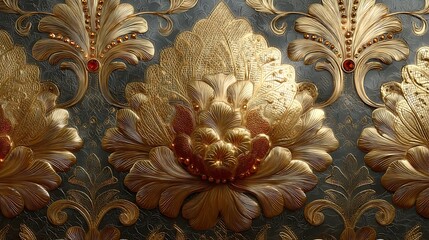 Luxury golden lace flower texture high resolution photo