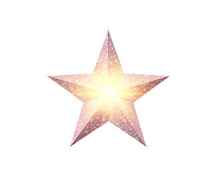 Shimmering star icon isolated on transparent background