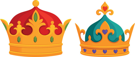 Royal Crown Vector Illustration Set vector illustration 