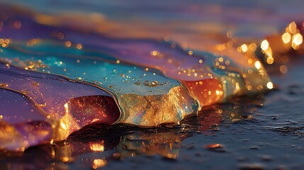 Mesmerizing rainbow oil spill surface high resolution photo