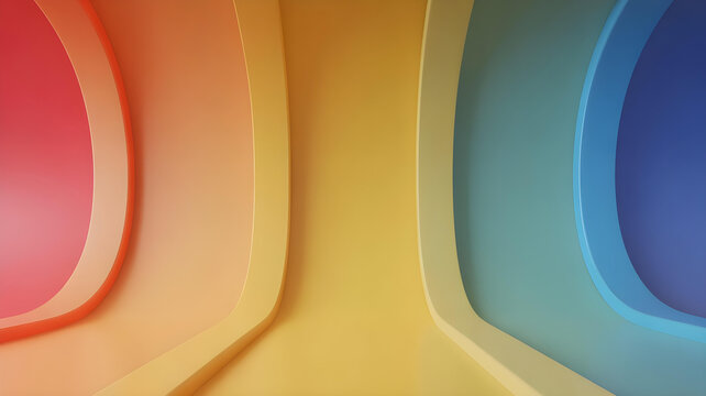 red yellow blue 3d abstract gradient background	