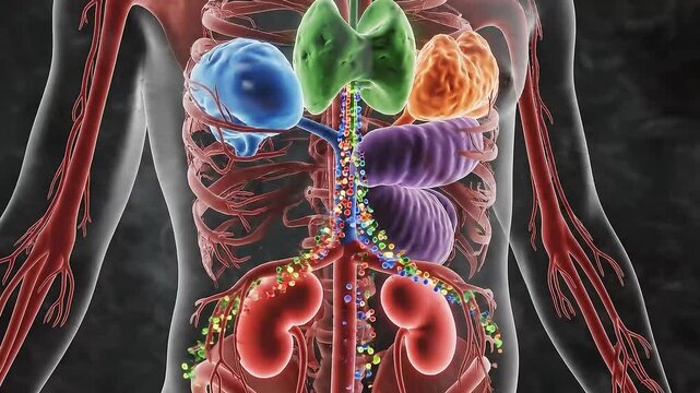 Anatomical 3D Visualization Of The Human Endocrine System With Detailed Glands And Blood Vessels