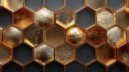Modern shiny golden honeycomb art high resolution background
