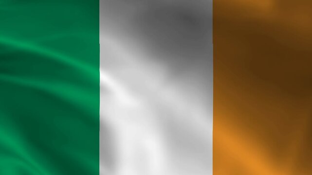 flag of ireland waving 4k loop animation motion video. ireland national flag video