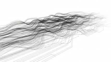 Big data flow technology and science vector background, tech abstraction with lines electronics and digital style in 3D dimensional perspective, abstract illustration.