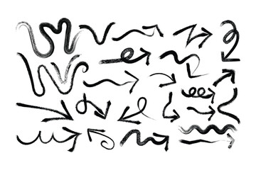 Grunge Arrows Vector Pack Hand-Drawn Brush Stroke Directional Set