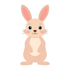 Obraz premium A cute cartoon bunny illustration with pink ears, perfect for a happy Easter holiday design