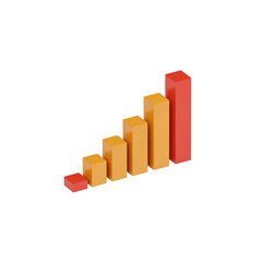 Fototapeta premium A rising bar chart illustrating business success and financial growth in 3d perspective