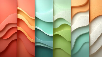 Pastel coral green abstract art high resolution background