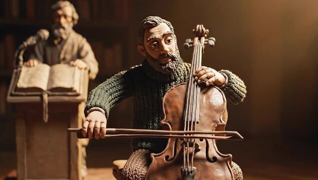 Claymation Cello Performance - A Detailed Stop-Motion Animation.