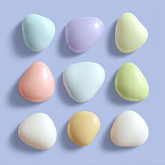 Glossy Pastel Clay Shapes Collection in Minimal 3D Design
