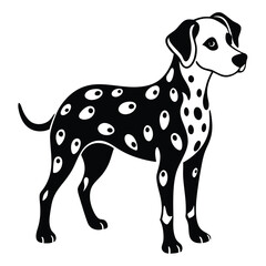 dalmatian line art silhouette vector illustration
