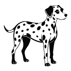 dalmatian line art silhouette vector illustration