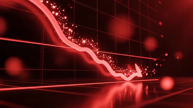 Economic Downturn Visualized - A Red Arrows Descent.