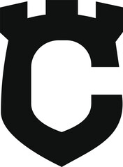 Castle Shield Letter C Logo