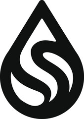 Flame Drop Letter S Logo