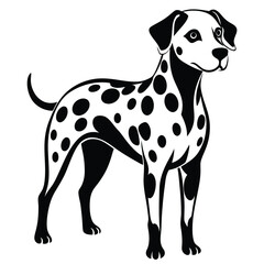 dalmatian line art silhouette vector illustration