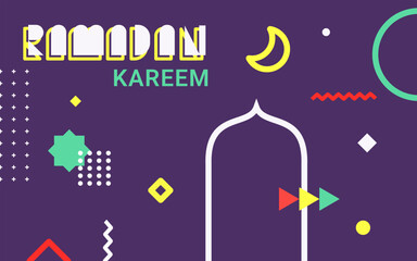 Modern ramadan kareem design with geometric elements. Abstract Ramadan design for banner, poster, etc