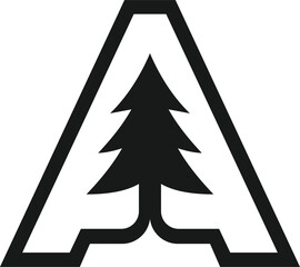 Pine Tree Letter A Logo