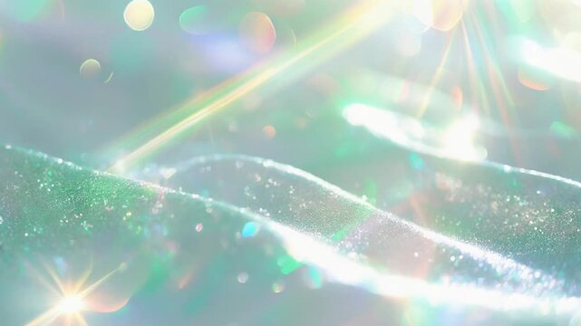 綺麗な緑色のキラキラ背景動画