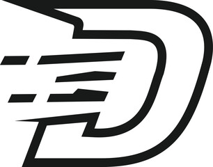Speed Letter D Logo Icon