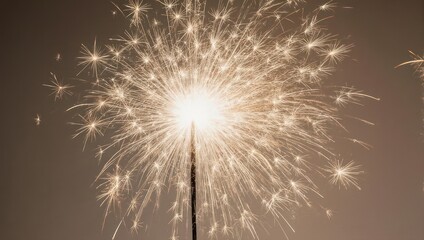 Sparkler Fireworks Displaying Bright Golden Sparks Against a Dark Background.